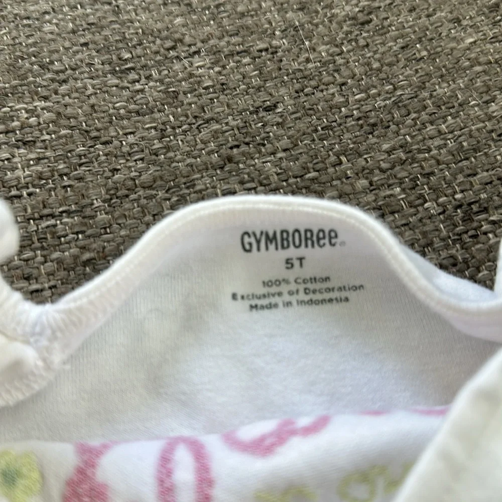 Gymboree Girls White Embroidered Flower Girl Tank Top Size 5T